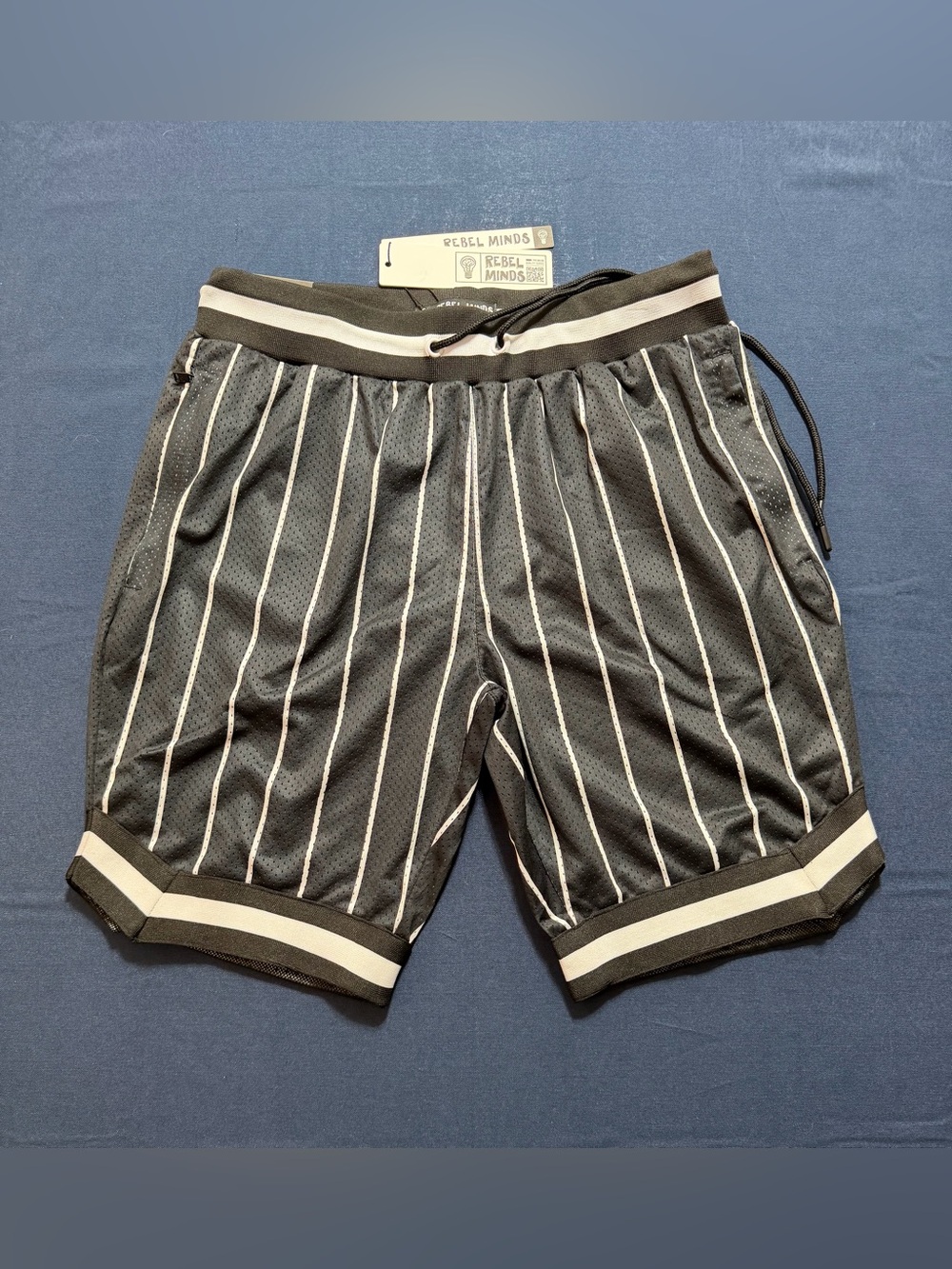 Rebel Minds Polyester Size med NWT Pinstripe Mesh Shorts